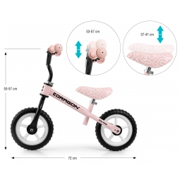 MILLY MALLY 6347 Rowerek biegowy DRAGON pink