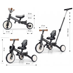 MILLY MALLY 6265 Rowerek 5w1 OPTIMUS MAX dark grey