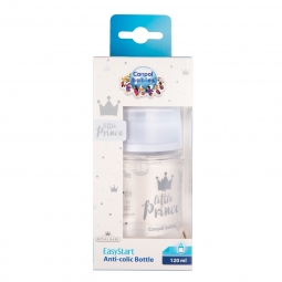 CANPOL 35/233 Butelka szeroka antykolkowa 120ml Easy Start Royal niebieska