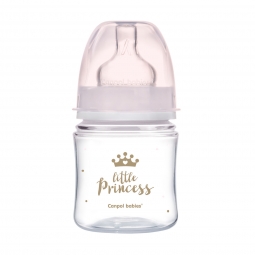 CANPOL 35/233 Butelka szeroka antykolkowa 120ml Easy Start Royal różowa