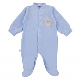 EWA 931030 NEWBORN Pajac welur niebieski 68