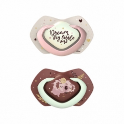 CANPOL 22/658 Smoczek silikonowy 0-6m symetryczny Sleepy Koala 2 szt. różowy