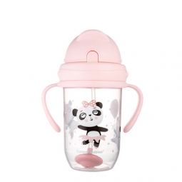 CANPOL 56/606 Kubek niekapek z rurką i odważnikiem 270 ml Exotic pink
