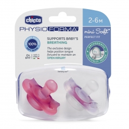 CHICCO 00073231110000 Smoczek PHYSIO MINI SOFT 2-6  silikon 2 szt girl