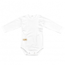 BABY 01378 Body niemowlęce dł rękaw Falbanka Ecru 68/74