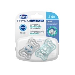 CHICCO 00071037210000 Smoczek PHYSIO LIGHT 2-6M sil 2 szt niebieski