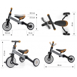 MILLY MALLY Rowerek 3w1 OPTIMUS grey