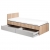 KLUPŚ Łóżko młodzieżowe z szufladą DALIA buk-popiel