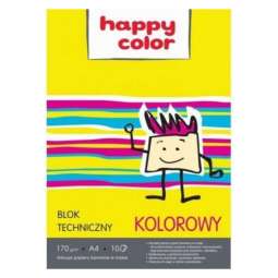 BLOK TECHNICZNY KOLOR A4 10 ARKUSZY 10643 HAPPY COLOR