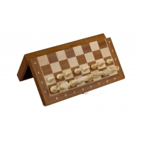 SZACHY MAGNETYCZNE INTARSJOWANE 31 cm (mahoń/klon)