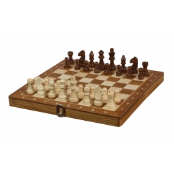 SZACHY MAGNETYCZNE INTARSJOWANE 31 cm (mahoń/klon)