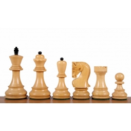Figury szachowe Zagreb 3,75 cala hebanizowane Rzeźbione Drewniane
