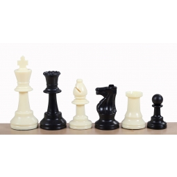 Figury szachowe Staunton nr 6, białe/czarne, dociążane metalem (król 96 mm)