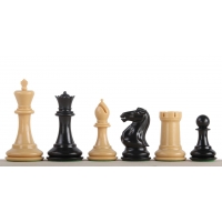 Figury szachowe Exclusive Staunton nr 6, kremowe/czarne, dociążane metalem (król 95 mm)