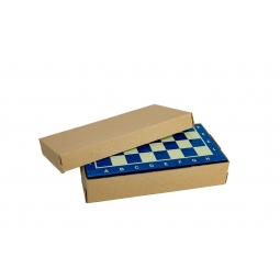 Szachy drewniane MAGNETYCZNE mini (20cm) - niebieskie