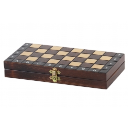 ZESTAW SZKOLNY DREWNIANY (28x28cm) - SZACHY + WARCABY + BACKGAMMON