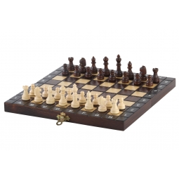 ZESTAW SZKOLNY DREWNIANY (28x28cm) - SZACHY + WARCABY + BACKGAMMON