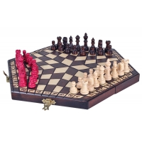Szachy dla trójki graczy (32x28cm) - rodzinna zabawa