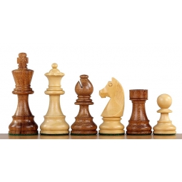 Figury Szachowe German Knight Akacja indyjska/Bukszpan 3,75 cala Rzeźbione Drewniane