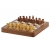 Szachy MAGNETYCZNE mini z intarsjowaną szachownicą 18 cm