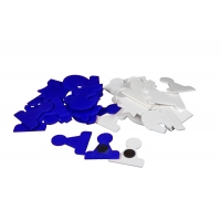 Figury magnetyczne do szachów demonstracyjnych, białe/niebieskie (król 75 mm)
