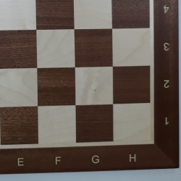 Dwustronna deska: Szachy + 100 polowe warcaby francuskie, (48x48cm), mahoń/jawor (intarsja)
