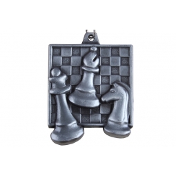 Zestaw 3 medali szachowych  - złoty/srebrny/brązowy - medal kwadratowy