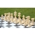 Mały zestaw do szachów i warcabów plenerowych / ogrodowych (król 20 cm) - figury + pionki do warcabów + szachownica