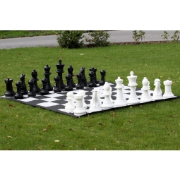 Zestaw do szachów plenerowych / ogrodowych (król 40 cm) - figury + szachownica nylonowa