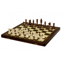 Szachy treningowe  drewniane 48 cm dociążane metalem (pole 50 mm, król 90 mm)