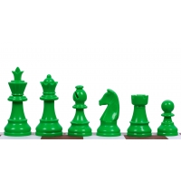 Figury szachowe Staunton 6, plastikowe (król 95 mm) - zielone