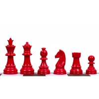 Figury szachowe Staunton 6, plastikowe (król 95 mm) - czerwone