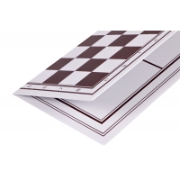 Dwustronna plastikowa deska: szachy + młynek, (32,5x32,5cm),składana, biało - brązowa