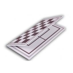 Dwustronna plastikowa deska: szachy + młynek, (32,5x32,5cm),składana, biało - brązowa