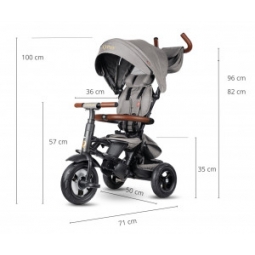 Qplay Rowerek Trójkołowy Rito Deluxe Rubber Grey