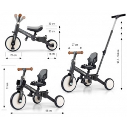 Milly Mally Rowerek 5w1 Optimus Max Dark Grey