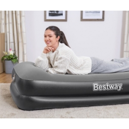 Bestway 67401 Materac dmuchany turystyczny z wbudowaną pompą powietrza Tritech Twin  1.91m x 0.97m x