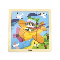 Viga 44632 Puzzle na podkładce 9 elementów - samolot