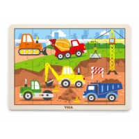 Viga 51463 Puzzle na podkładce 24 elementy - na budowie