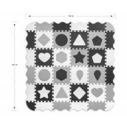 Mata piankowa puzzle Jolly 4x4 Shapes - Grey