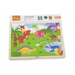 Viga 51460 Puzzle na podkładce 24 elementy - dinozaury