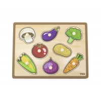 Viga 44578 Puzzle na podkładce z uchwytami - warzywa