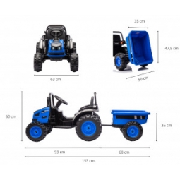 Milly Mally Pojazd na akumulator Traktor z przyczepą Farmer Blue