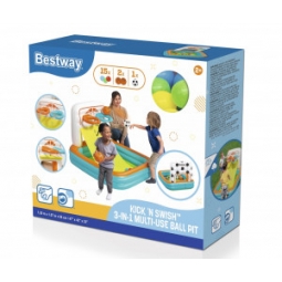 Bestway 52728 Basen dmuchany wielofunkcyjny z piłeczkami Koszykówka Piłeczki i Piłka nożna 1.20m x 1