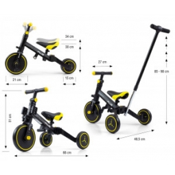 Milly Mally Rowerek 4w1 Optimus Plus Black