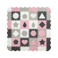 Mata piankowa puzzle Jolly 4x4 Shapes - Pink Grey