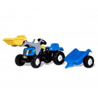 Rolly Toys 023929 Traktor Rolly Kid New Holland Agriculture z łyżka i przyczepą