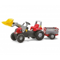 Rolly Toys 811397 Traktor Rolly Junior RT z przyczepą i łyżka Czerwony
