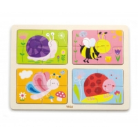 Viga 50189 Puzzle na podkładce 4w1 - owady