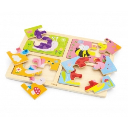 Viga 50189 Puzzle na podkładce 4w1 - owady